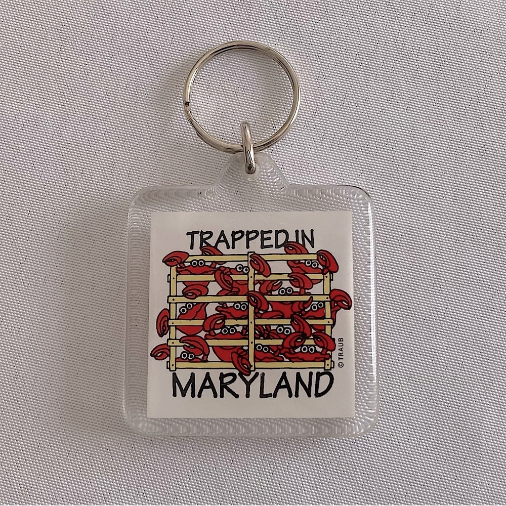 ⭐️ Vintage Acrylic Multicolored Trapped In Maryland Keychain